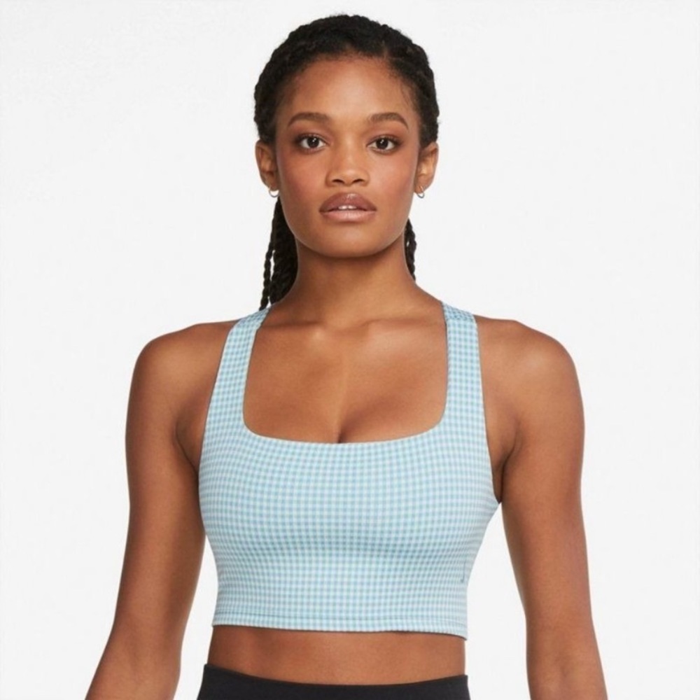 Nike Yoga Blue Gingham Sport Tank NWT